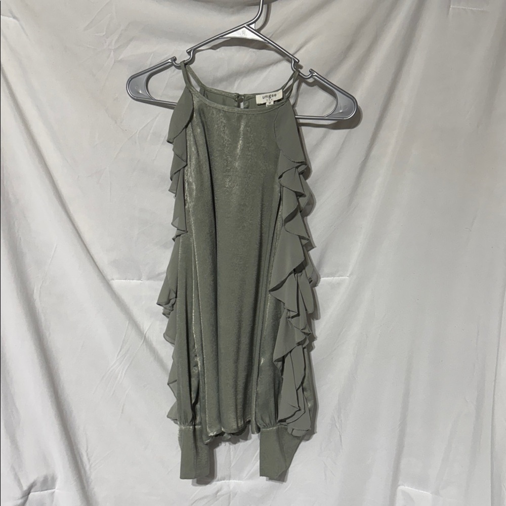 Umgee Backless Gray Ruffle Dress
